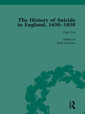 cover image of The History of Suicide in England, 1650-1850, Part I Vol 3